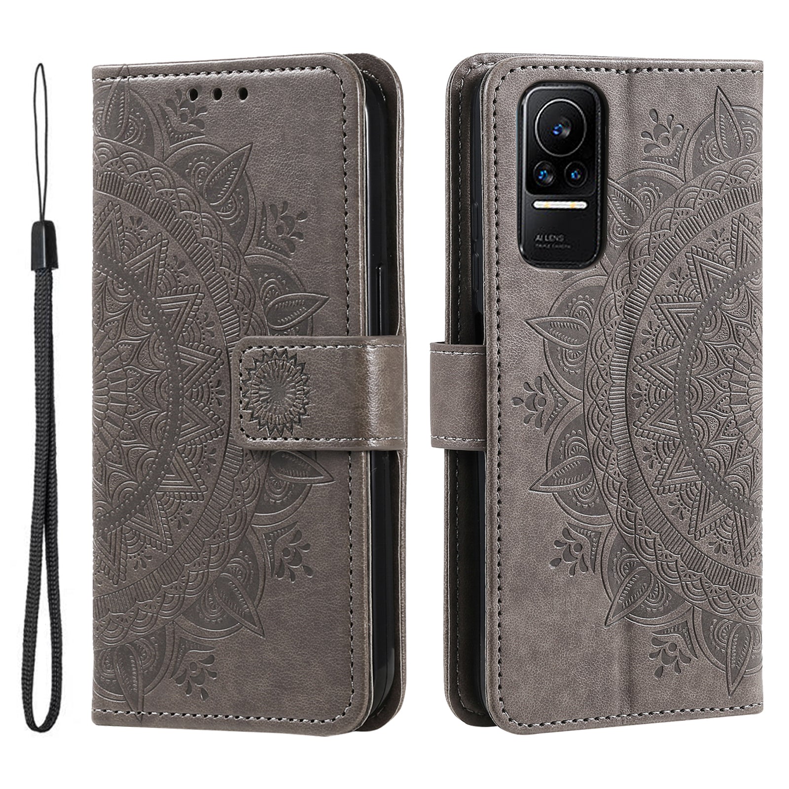 For Xiaomi 13 Lite Civi 2 5G Imprinted Mandala Flower Pattern Leather Phone Case Wallet Stand Phone Cover with Strap For Xiaomi 13 Lite Civi 2 5G Imprinted Mandala Flower Pattern Leather Phone Case Wallet Stand Phone Cover with Strap